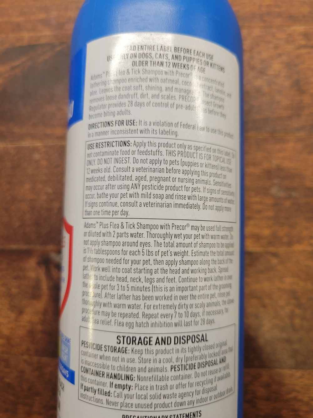 Adams Plus Flea & Tick Shampoo with Precor for Dogs and Cats