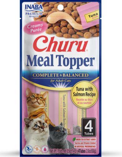 Churu Meal Topper Tuna with Salmon Recipe Grain-Free Cat Food Topper