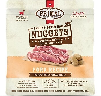 Primal Pork Formula Nuggets Grain-Free Raw Freeze-Dried Cat Food