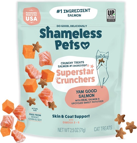 Shameless Pets Yam Good Salmon Crunchy Cat Treats