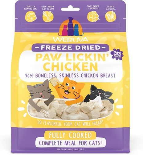 Weruva Freeze-Dried Paw Lickin’ Chicken Fully Cooked Cat Food